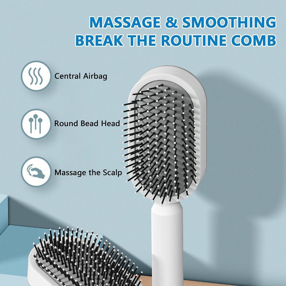 3D Hair Brush for Women: Self-Cleaning, Scalp Massage, Promotes Circulation, Reduces Hair Loss