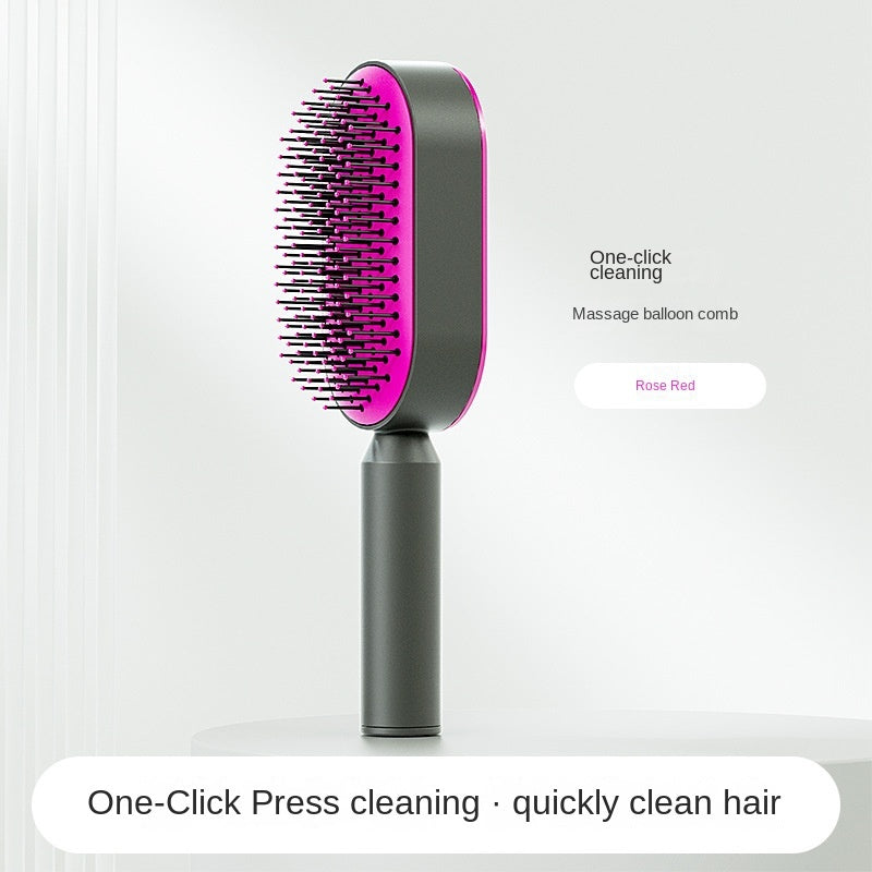 3D Hair Brush for Women: Self-Cleaning, Scalp Massage, Promotes Circulation, Reduces Hair Loss